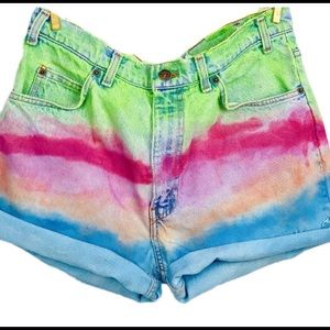 Tie Dye Vintage 90’s Levi’s High Rise Cuff Shorts